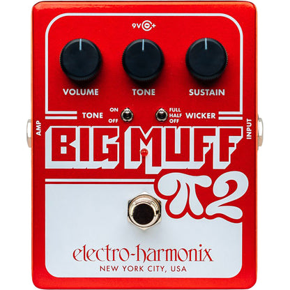 Electro Harmonix Big Muff PI 2 Dual Op-Amp Fuzz Pedal with Tone Wicker