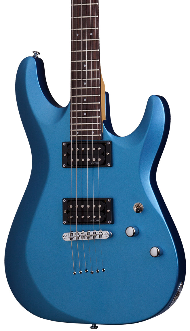 Schecter C-6 Deluxe Electric Guitar in Satin Metallic Light Blue