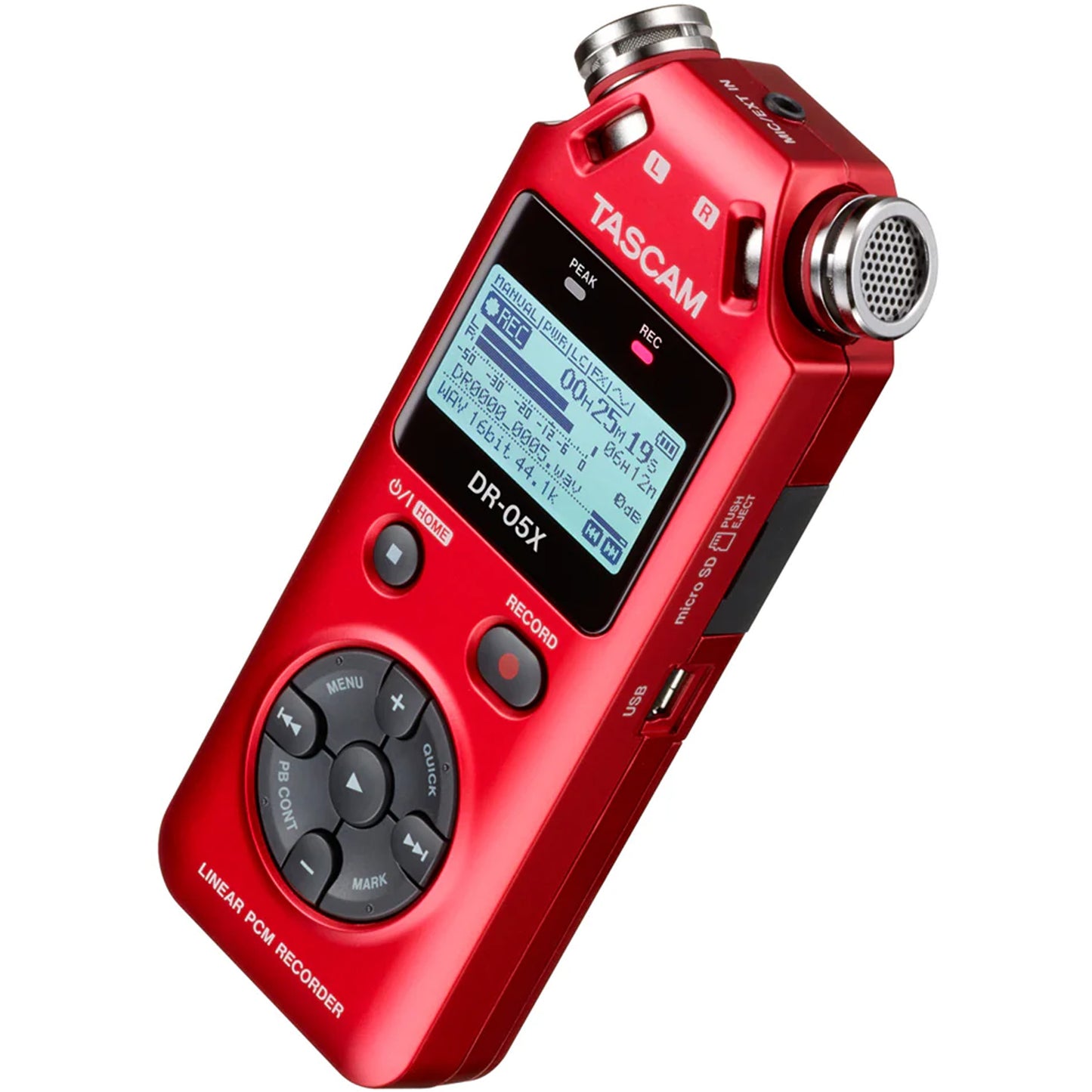 Tascam DR-05XP 2-Channel 32-Bit Float Portable Audio Recorder - Red