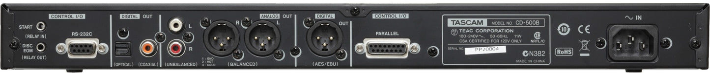 Tascam CD-500B CD Player With Balanced Output