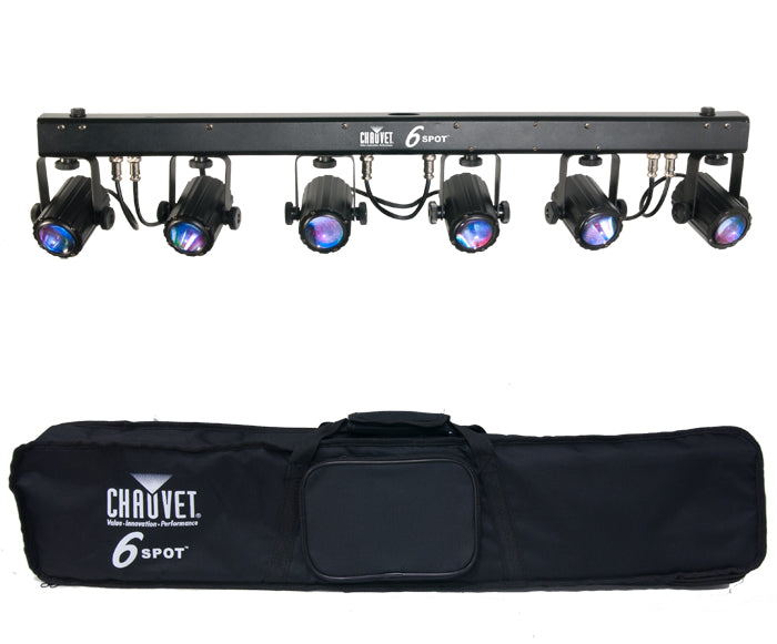 Chauvet 6SPOT RGBW LED Powered Color Changer System with Travel Bag