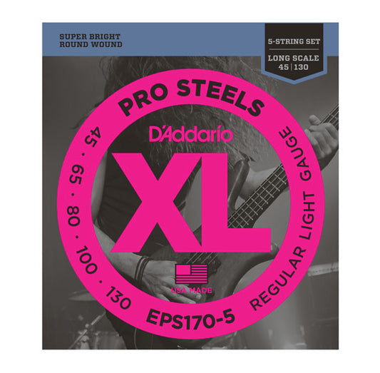 D’Addario EPS170-5SL Super Long Scale 5 String Bass Set 45-130
