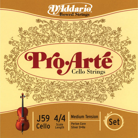 D'ADDARIO J59 Pro-Arté Cello 4/4 Scale Medium Tension Set