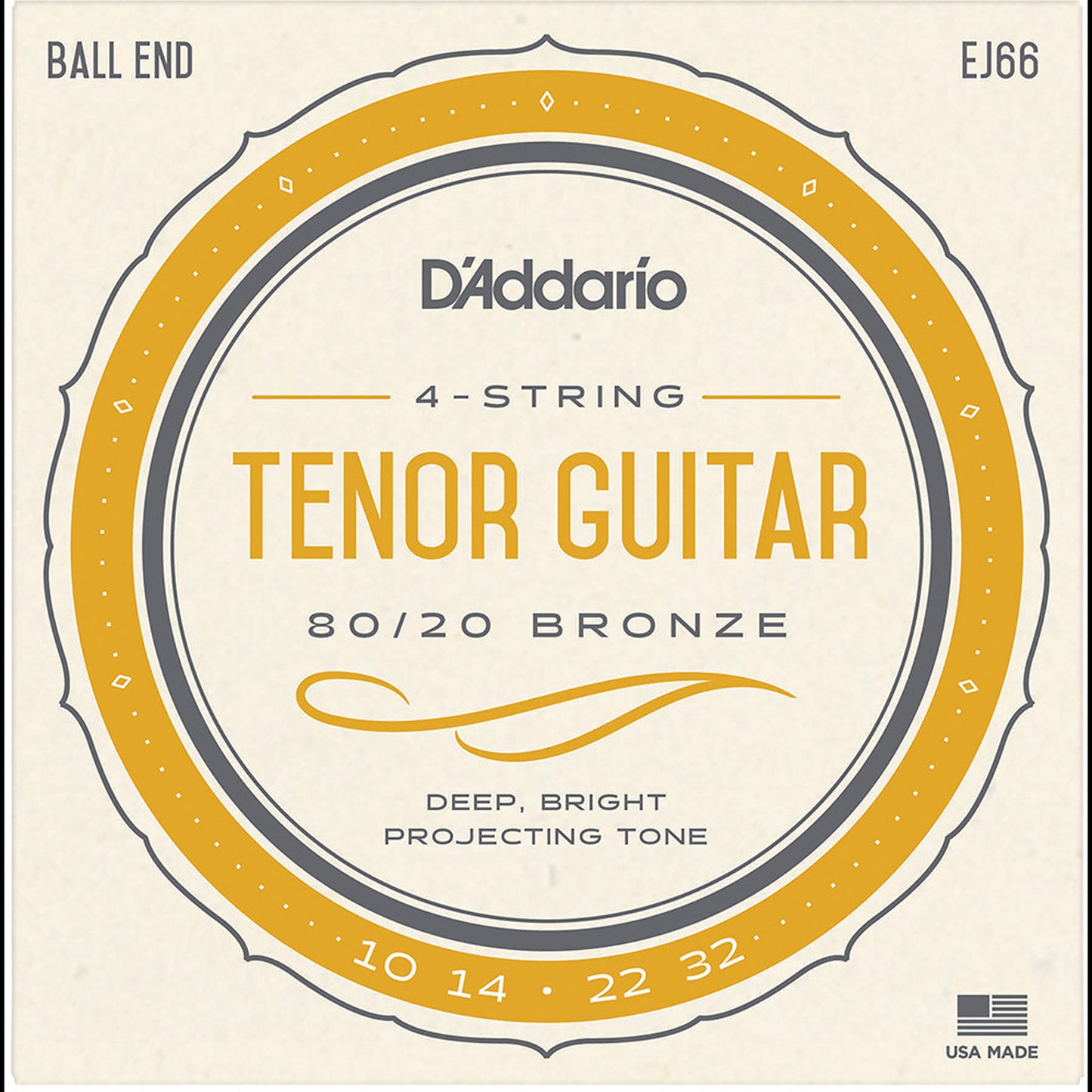 D'Addario EJ66 80/20 Bronze wound Tenor Guitar Strings