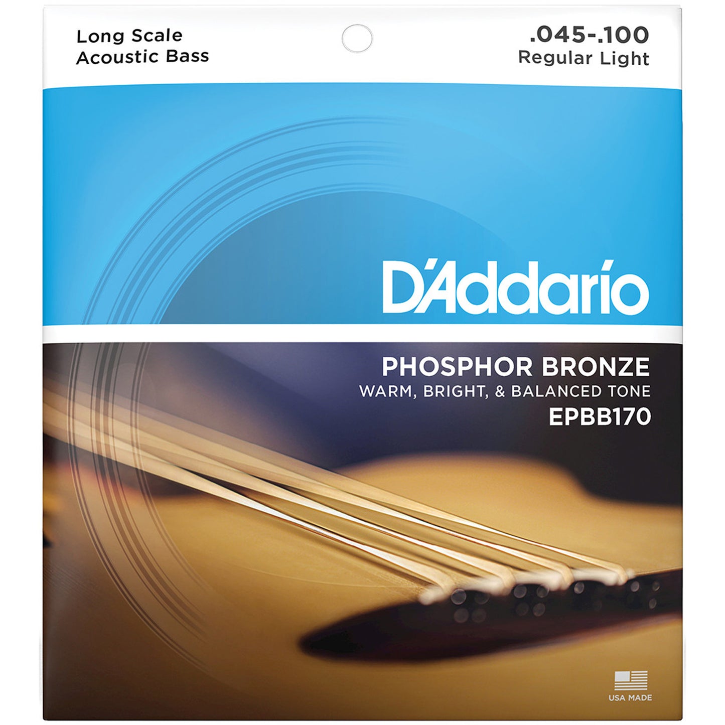 D'Addario EPBB170 Phosphor Bronze Acoustic Bass Guitar Strings 45-100