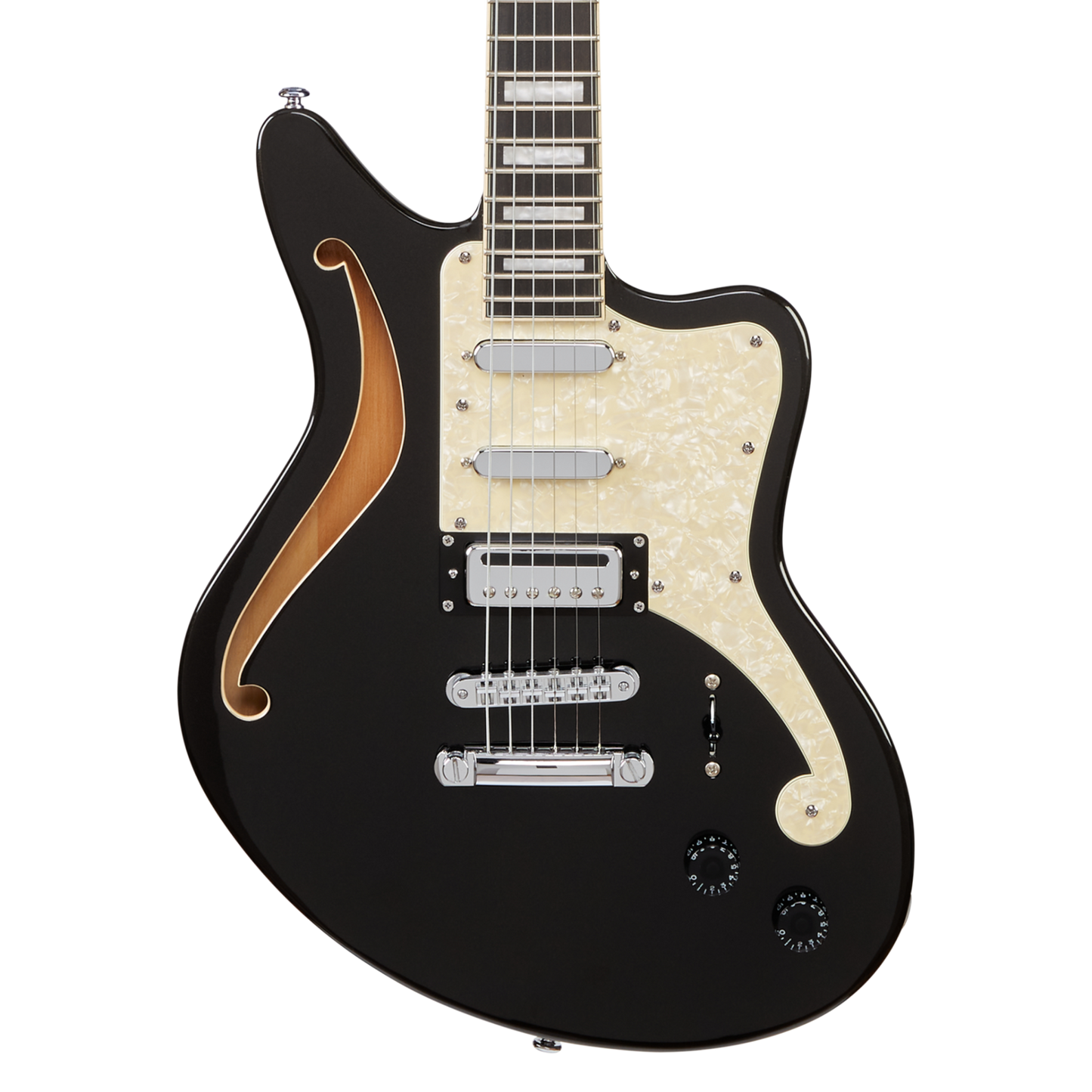 D’Angelico Premier Bedford SH Semi-Solid Electric Guitar in Black Flake
