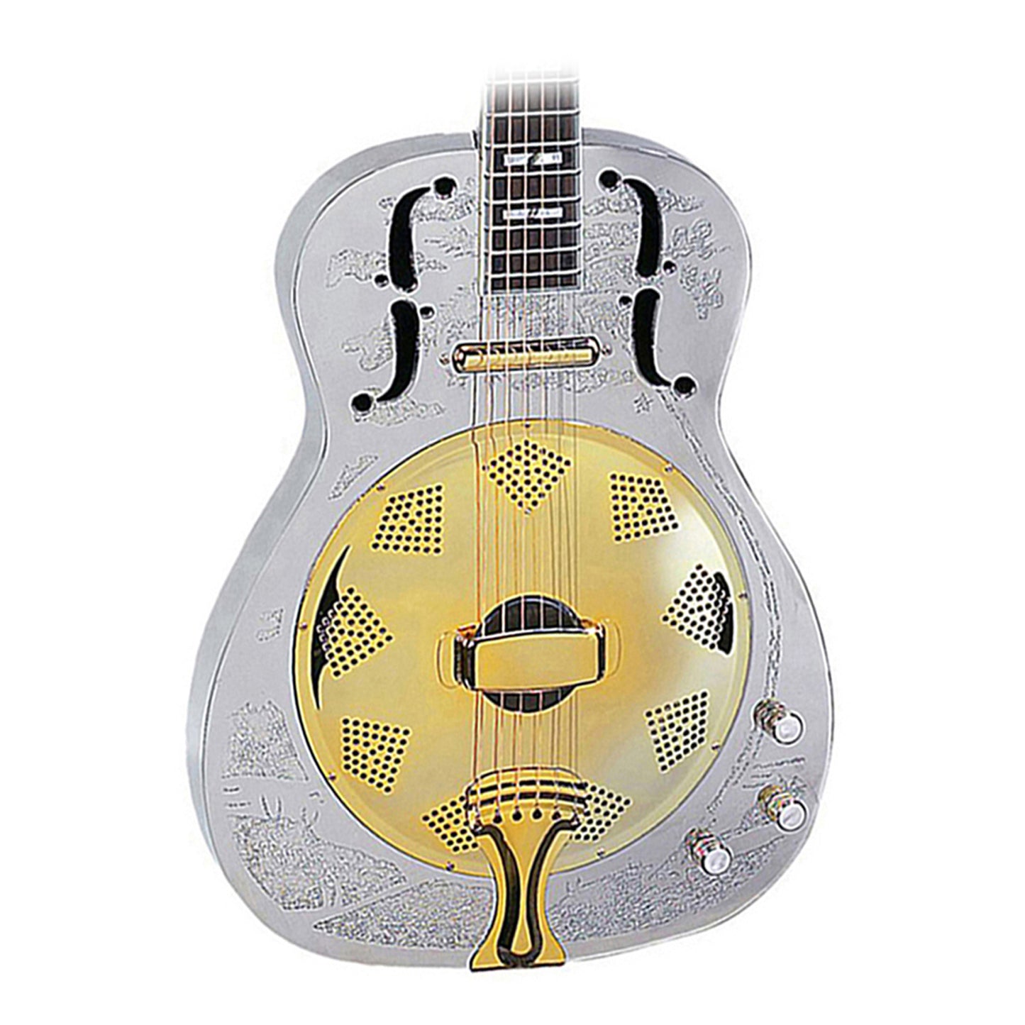 Dean Chrome G Acoustic/Elec Resonator Guitar in Chrome and Gold RESCG
