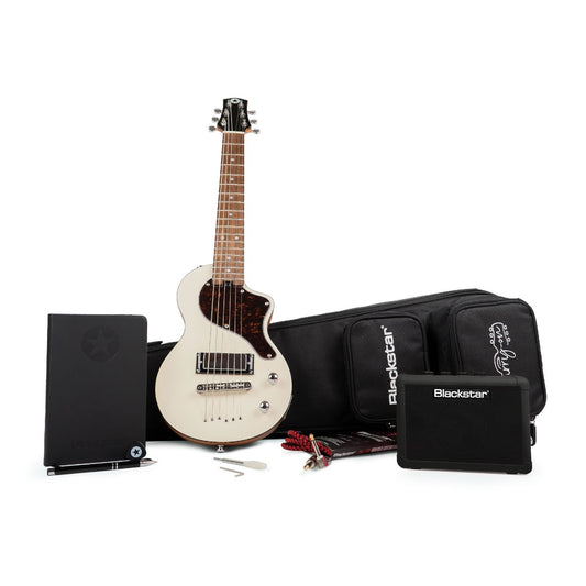 Blackstar Carry On Travel Guitar Deluxe w/ FLY3 & Gig Bag - White