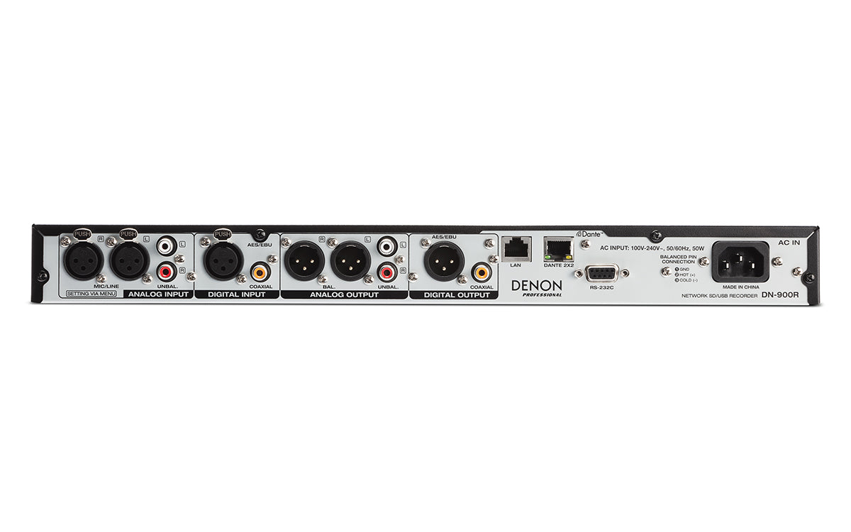 Denon DN-900R Network SD/USB Audio Recorder with Dante Capability
