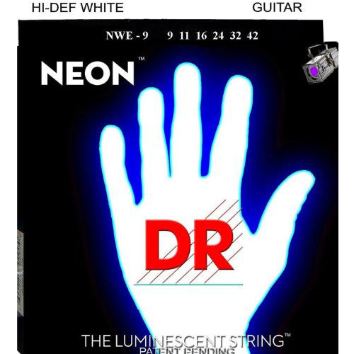 DR NEON 2NWE9 Neon White Electric Guitar Strings Lite 9-42