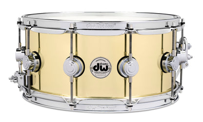 DW 6.5x14 Polished Bell Brass Snare Drum w/ Chrome Hardware - B Stock