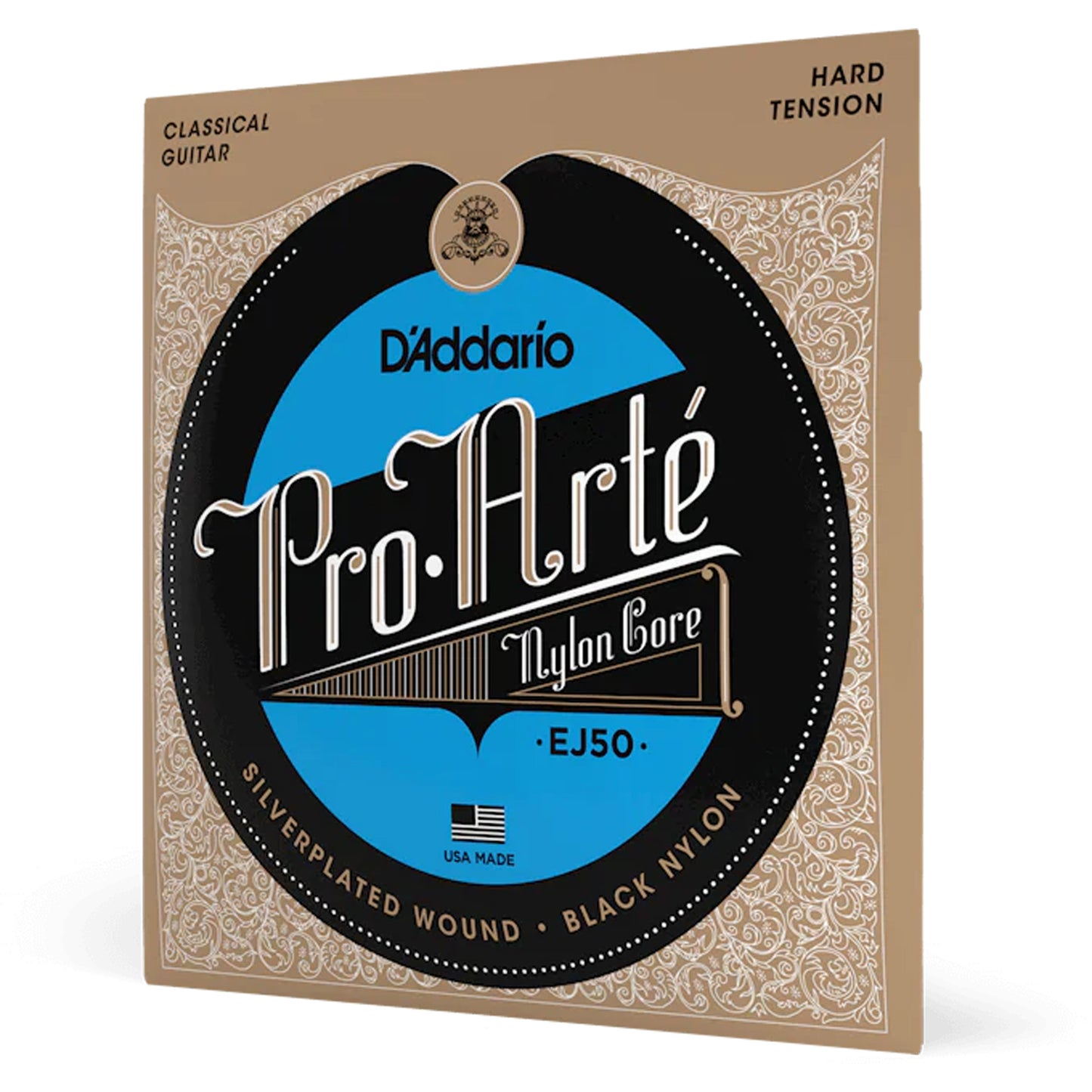 D'Addario EJ Pro Arte Nylon Classical Guitar Strings Hard Black/Silver 28.5-44