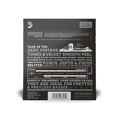 D'Addario ETB92 Tapewound Electric Bass Guitar Strings - Medium 50-105