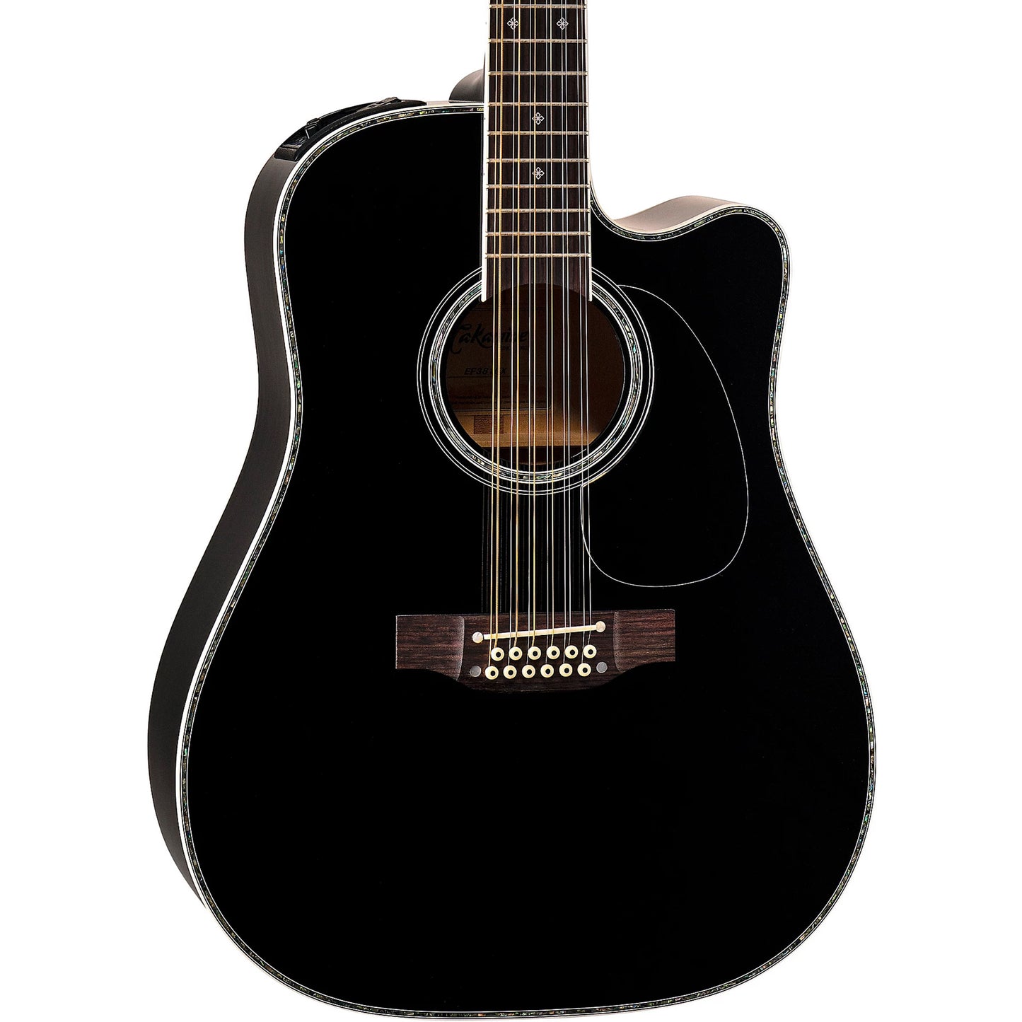 Takamine Legacy Series EF381DX 12-String Acoustic Electric Guitar, Black w/ Case