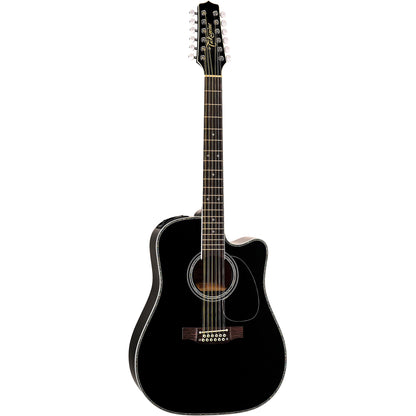 Takamine Legacy Series EF381DX 12-String Acoustic Electric Guitar, Black w/ Case