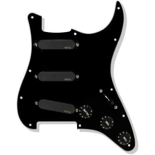 EMG DG20 David Gilmour Signature Pre-Wired Pickguard Set - Black with Black Pickups