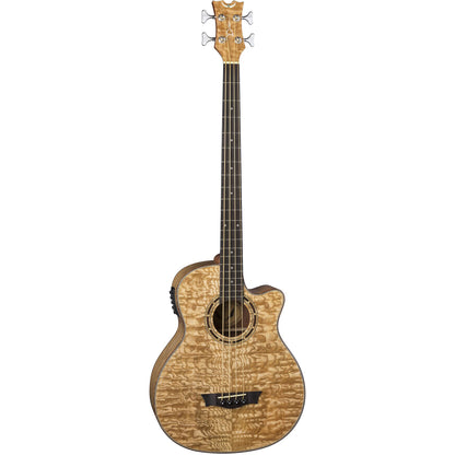 Dean Guitars Exotica Quilt Ash 4 String Acoustic Electric Bass - Gloss Natural