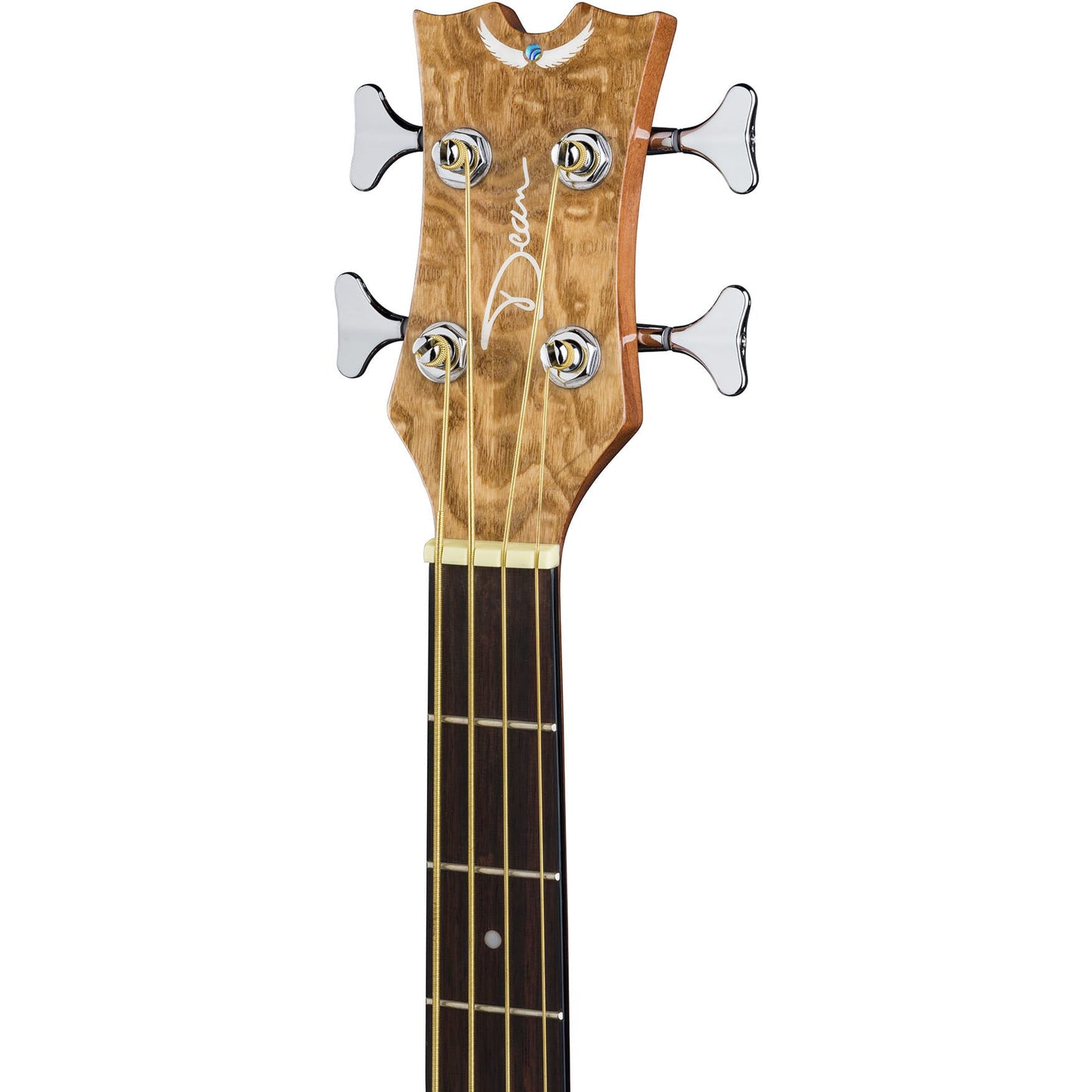 Dean Guitars Exotica Quilt Ash 4 String Acoustic Electric Bass - Gloss Natural
