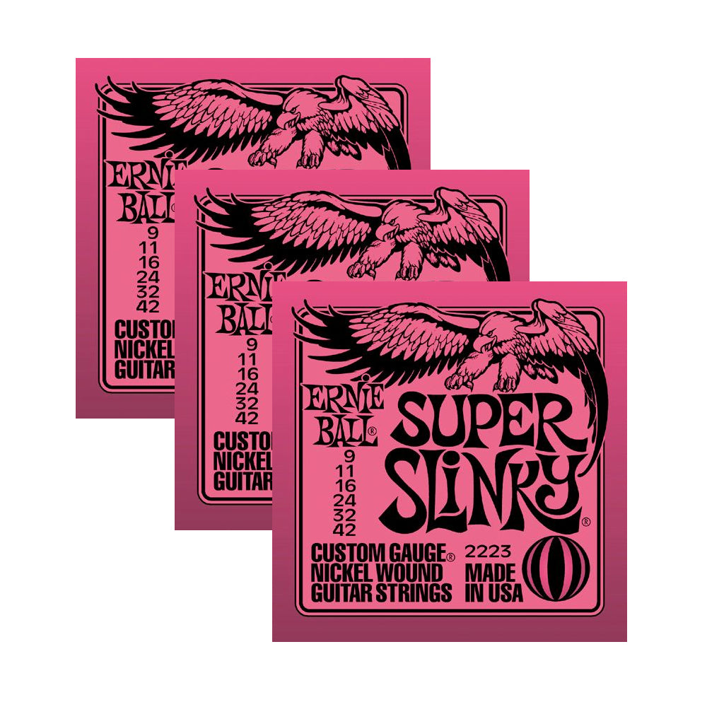 Ernie Ball 2223 Super Slinky Electric Guitar Strings (3-Pack)