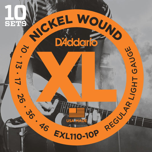 D’Addario EXL110-10P Nickel Wound Regular Light Electric Guitar Strings - 10-46