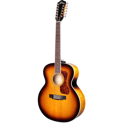 Guild F-2512E Deluxe 12 String Jumbo Acoustic Electric Guitar in Antique Burst