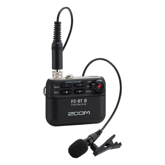 Zoom F2-BT Field Recorder with Lavalier Microphone and Bluetooth Control