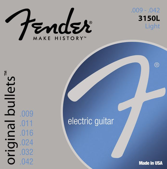 Fender 3150L Original 150 Pure Nickel Bullet-End Electric Guitar Strings Light