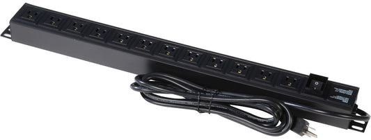 Gator Cases GRW-PWRVERT-12 12-Outlet Power Strip, UL Rack Accessory