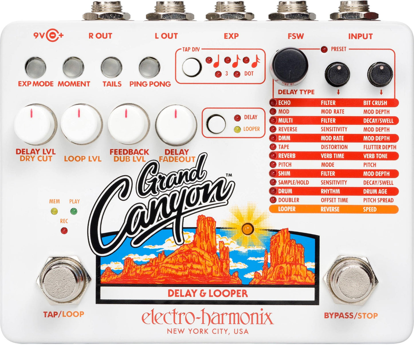 Electro Harmonix Grand Canyon Delay / Looper Pedal
