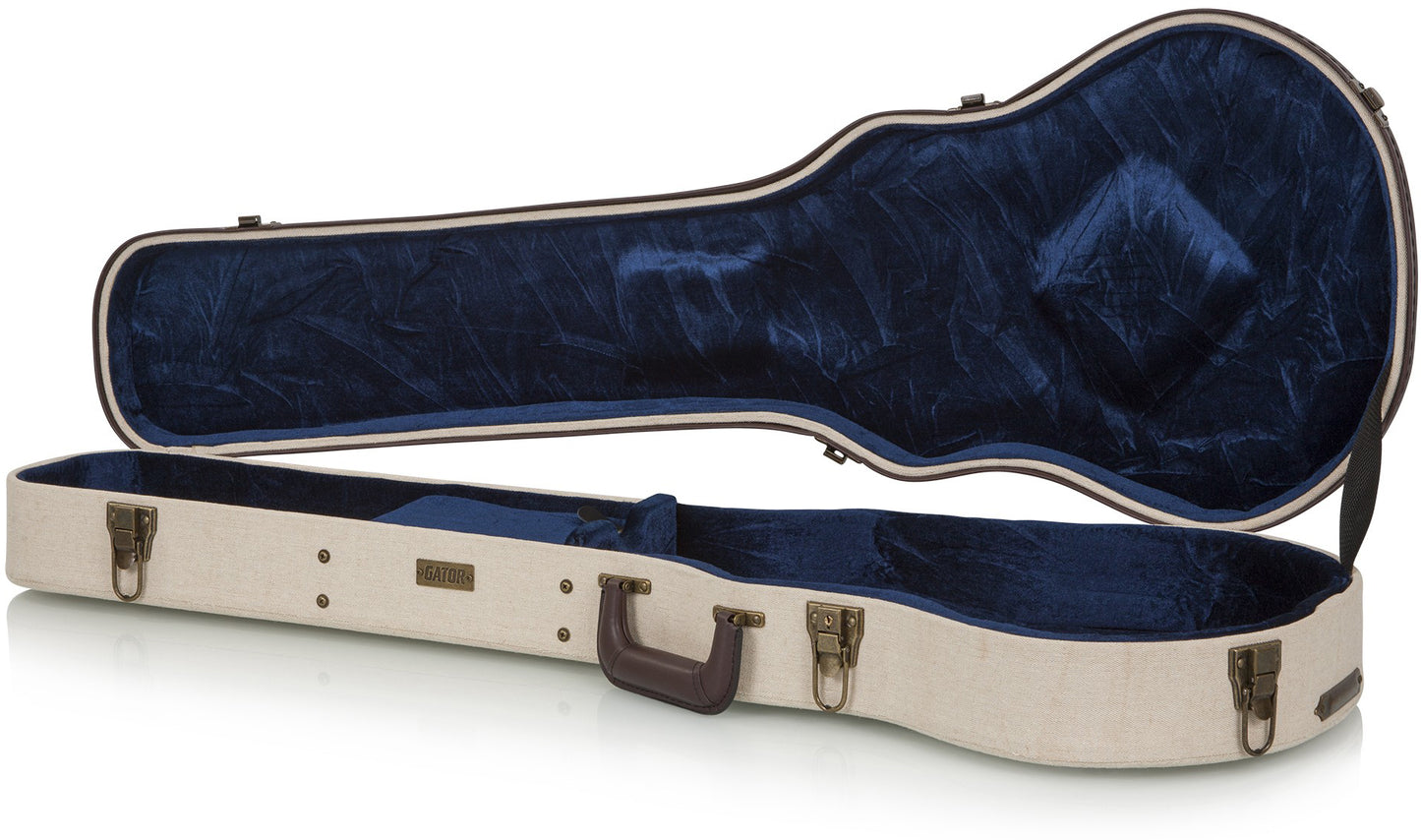 Gator GW-JM LPS Deluxe Wood Case for Les Paul Style Guitars Burlap Exterior