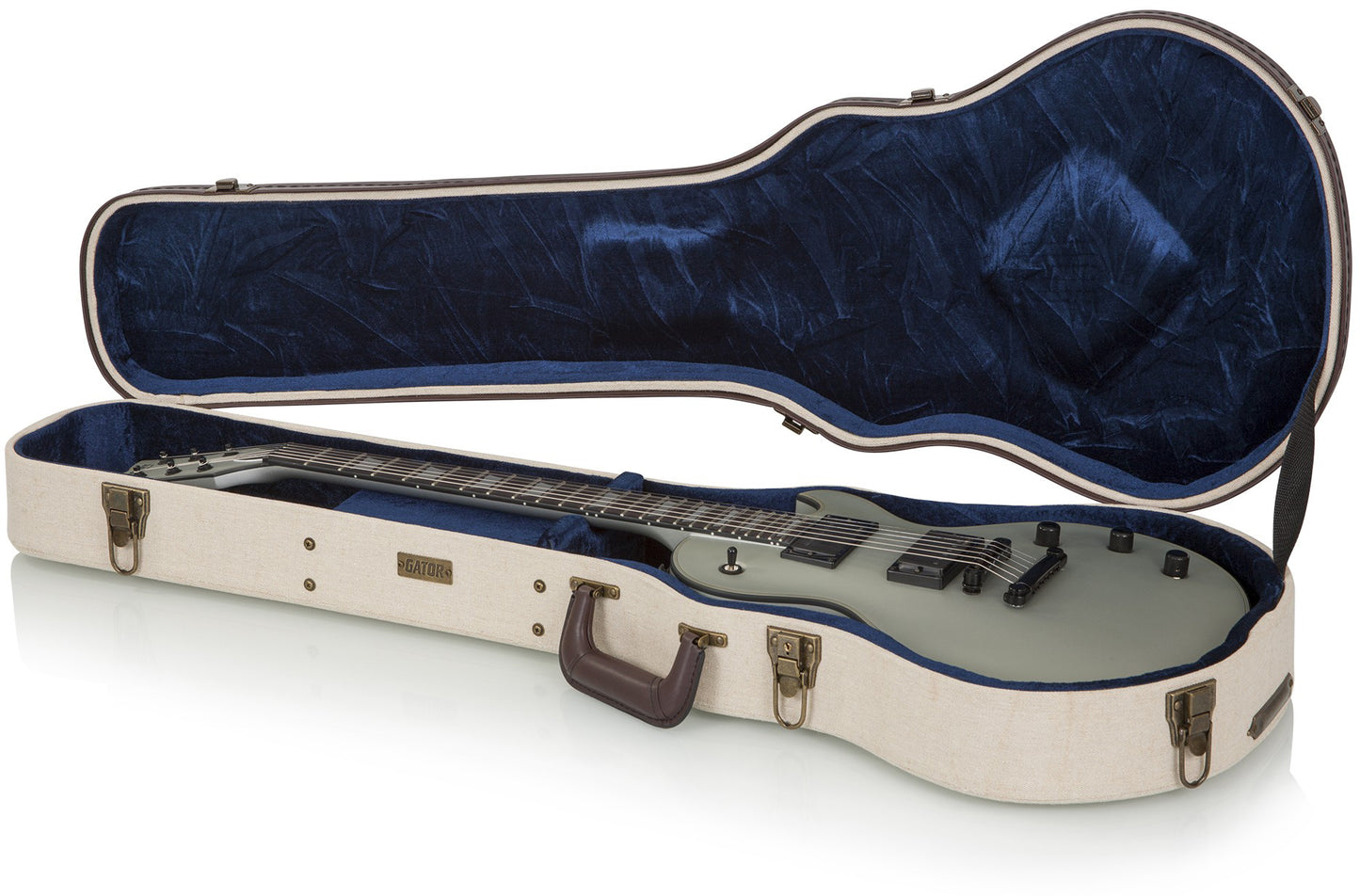 Gator GW-JM LPS Deluxe Wood Case for Les Paul Style Guitars Burlap Exterior