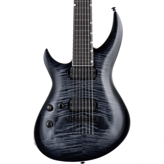 ESP LTD H3-1007 Baritone Left Handed Electric Guitar, See Thru Black Sunburst