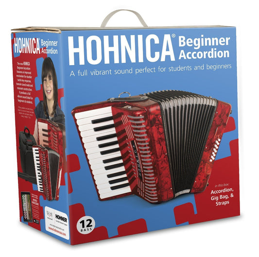 Hohner 1303RED 12 Bass Entry Level Student Accordion
