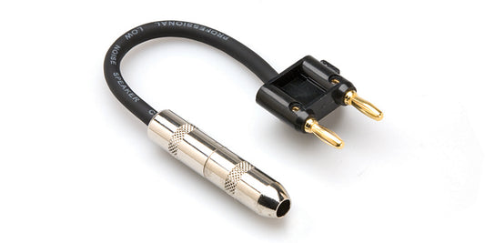 Hosa BNP-116BK Speaker Adaptor 1/4"" TS - Banana Bk 6in