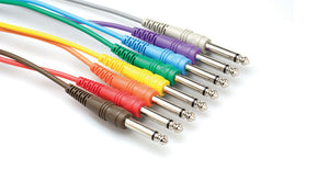 Hosa CPP-845 Patch Cables 1/4"" Unbalanced - Same 1.5ft 8pc