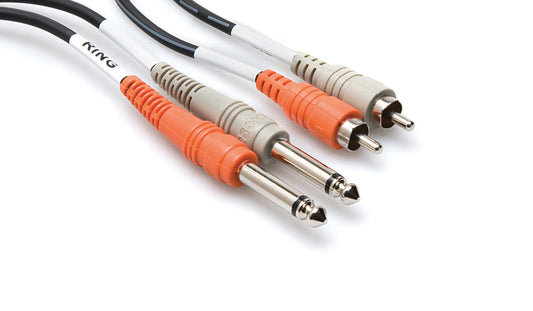 Hosa CPR202 Dual Cable 1/4"" TS to Dual RCA 2m