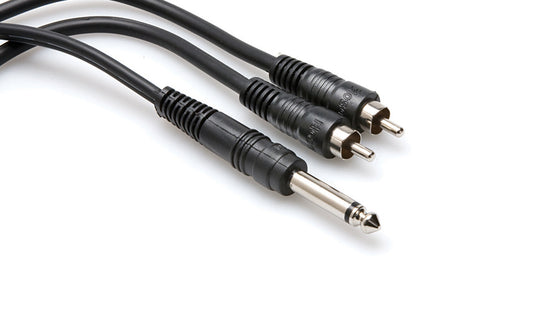 Hosa CYR-101 Y Cable 1/4"" TS to RCA 1m