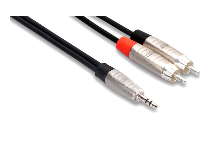 Hosa HMR-006Y Pro Y Cable 3.5mm TRS to RCA 3ft