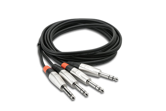 Hosa HSS-003x2 Pro Dual Cable 1/4"" TRS to Same 3ft