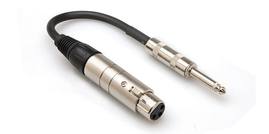 Hosa MIT-176 Mic Z Transformer XLR Female to 1/4"" TS 6in