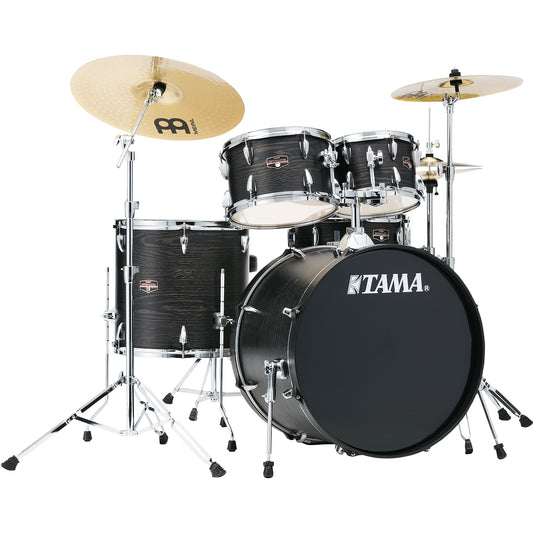 TAMA Imperialstar 5-Piece Drum Kit with Meinl HCS Cymbals - Black Oak Wrap