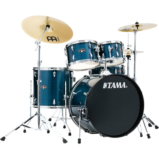 TAMA Imperialstar 5-Piece Complete Kit with Meinl HCS Cymbals - Hairline Blue
