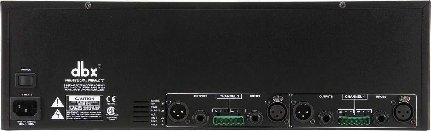 DBX iEQ-31 Intelligent Dual 31 Band EQ With AFS