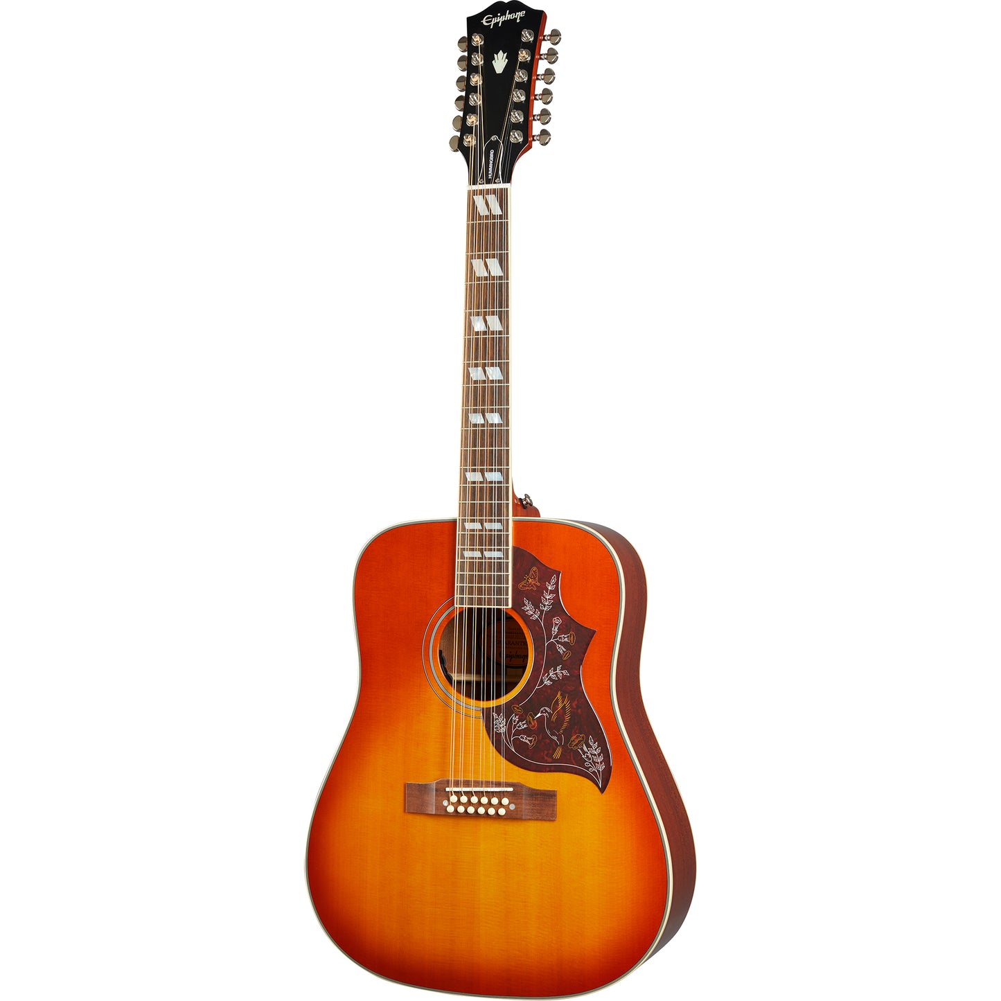 Epiphone Inspired By Gibson Hummingbird 12-string, Aged Cherry Sunburst Gloss