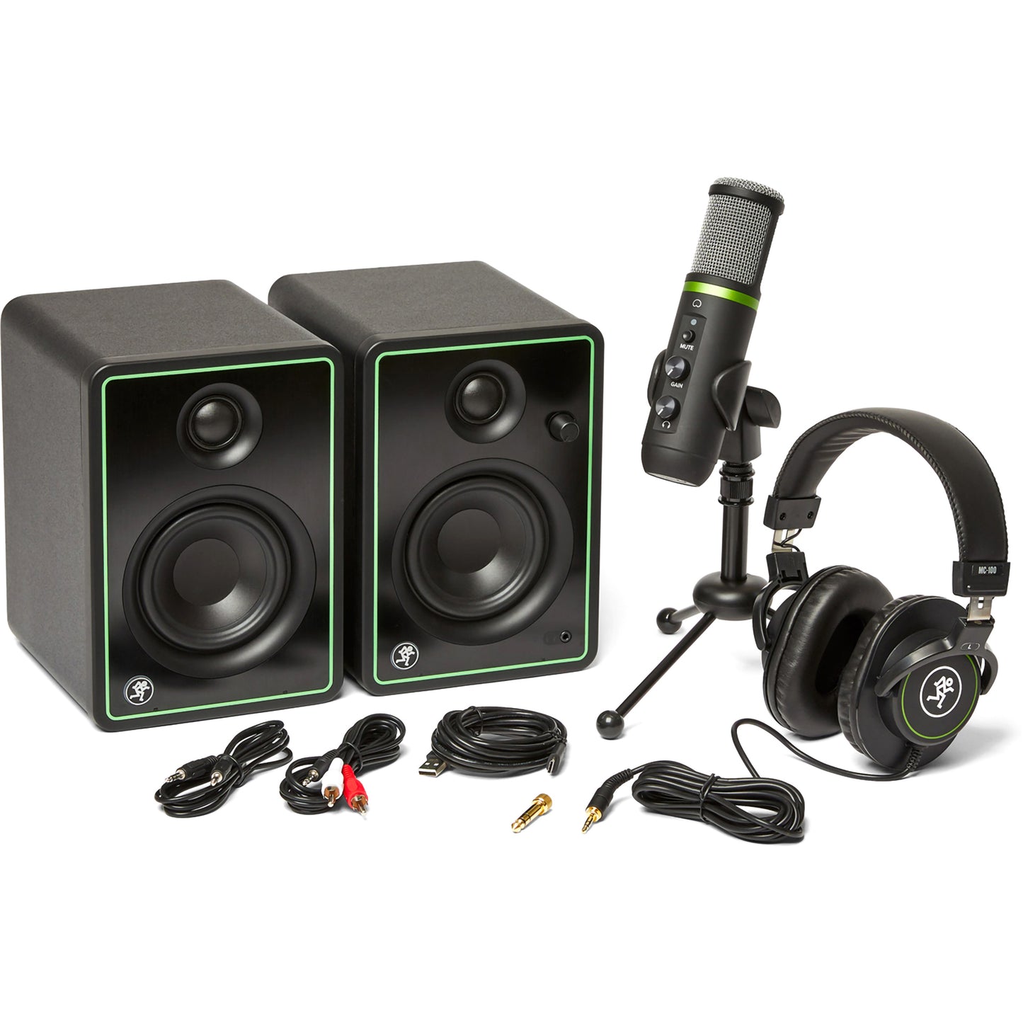 Mackie Creator Bundle - CR3X monitors, EM-USB Condenser Mic, & MC-100 Headphones