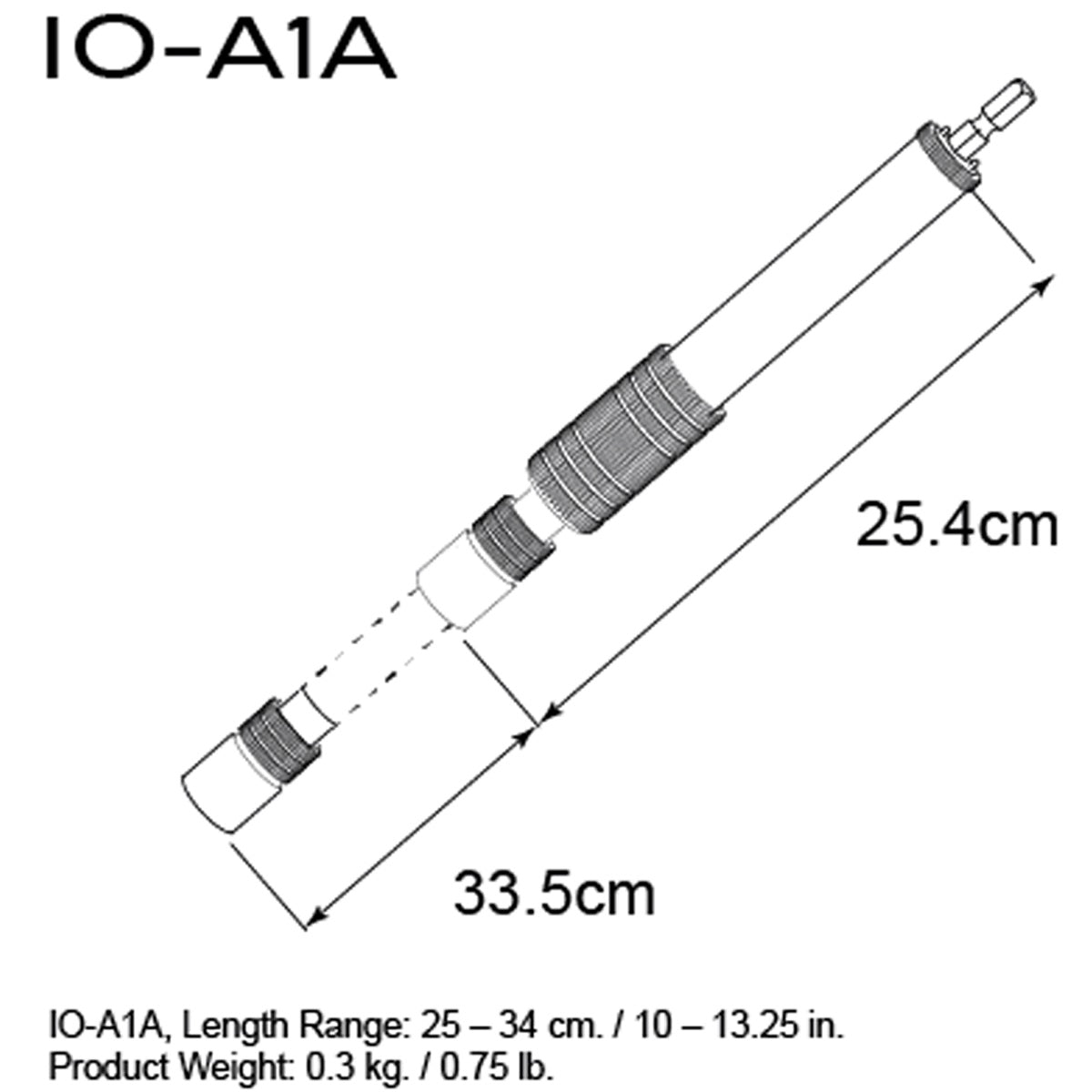 Triad Orbit IO-A1A, IO-Equipped Short Telescopic Arm, Aluminium