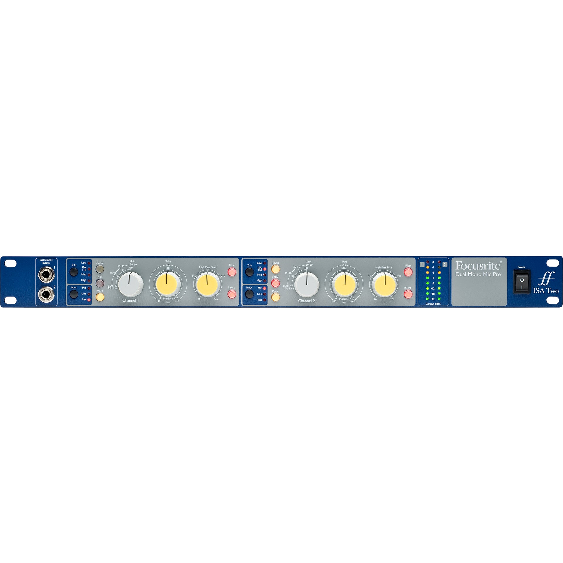Isa Two Focusrite ISA Two Classic Dual Mono Transformer Based Microphone Pream ...