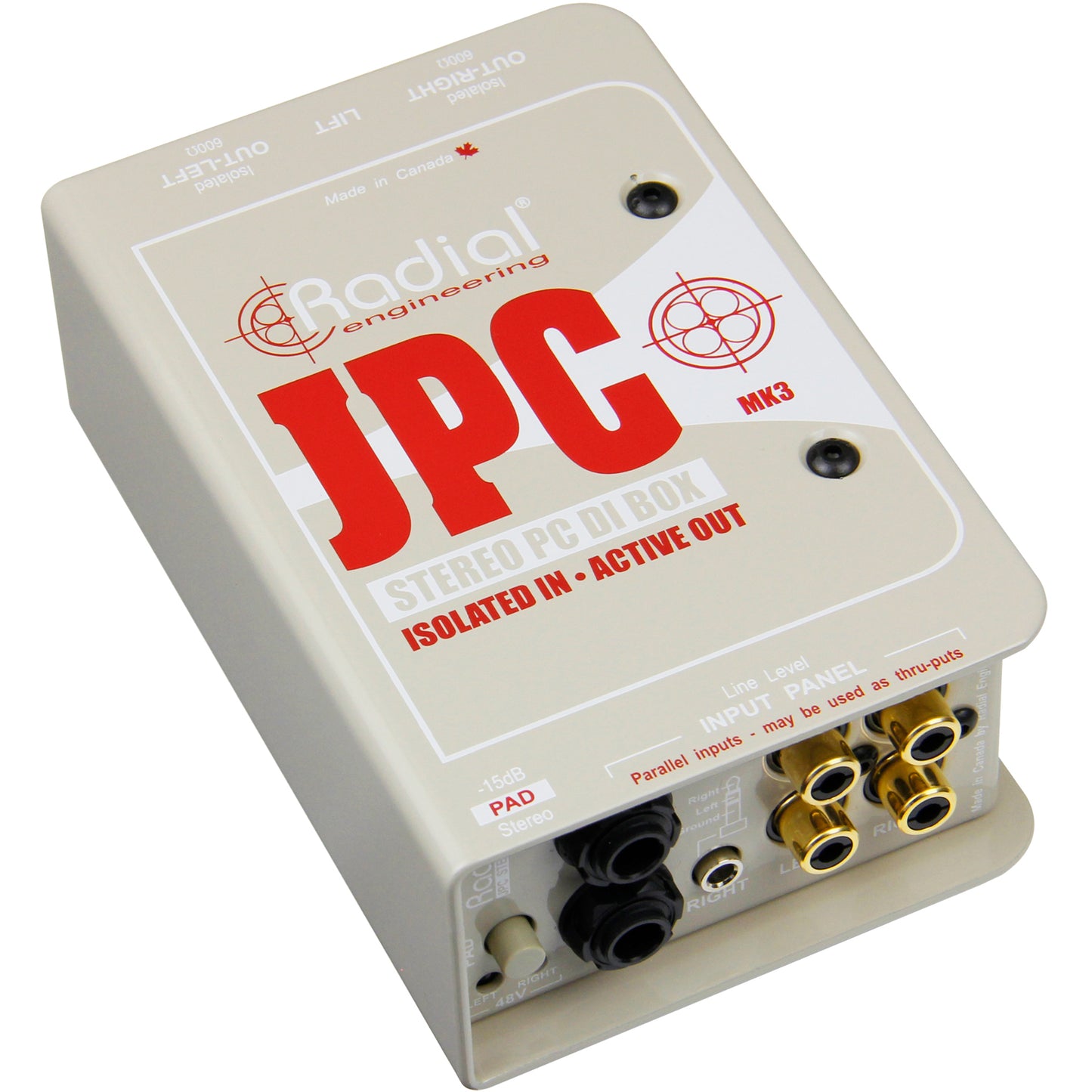 Radial JPC Active AV Direct Box for Computer Soundcards, CD, DVD, MP3 Players