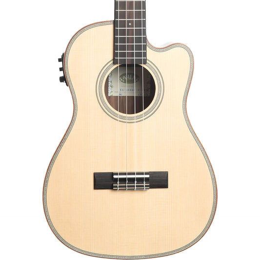 Kala Solid Spruce Striped Ebony Baritone Cutaway Ukulele w/ EQ