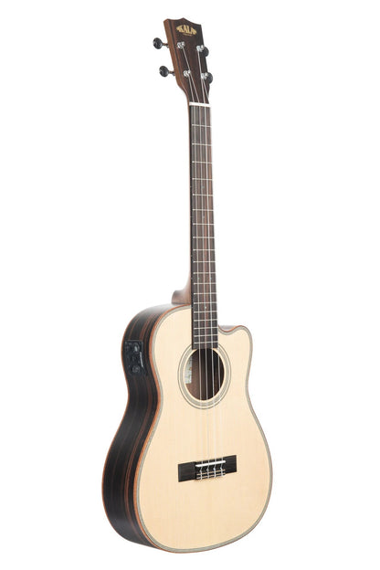 Kala Solid Spruce Striped Ebony Baritone Cutaway Ukulele w/ EQ